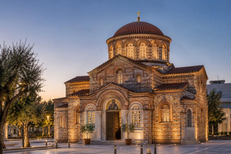 Byzantine church at blue hour — © Athanasios Panagiotopoulos